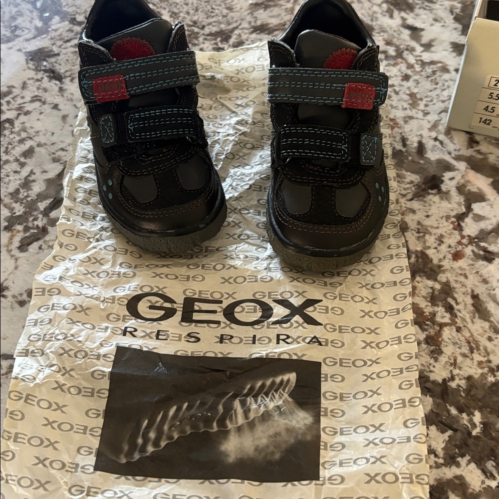 Geox Kids' Shoes in Black with Blue and Red Accents